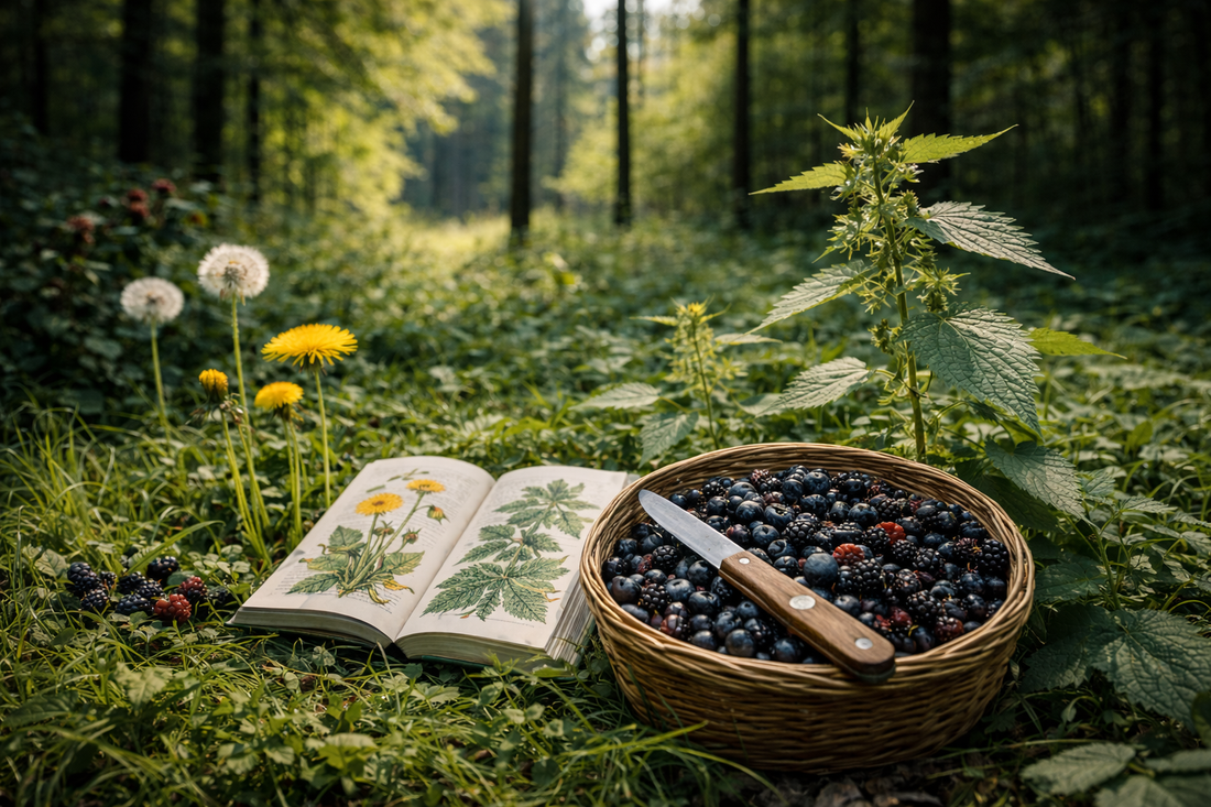 Sammeln von Beeren, Wildkräutern und Pflanzen